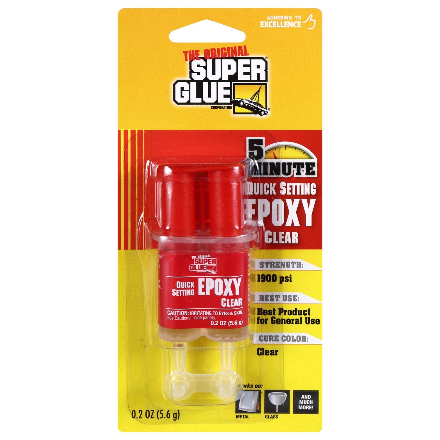 Super Glue Single Use Quick Setting Metal Epoxy 0.21 oz Hazy clear