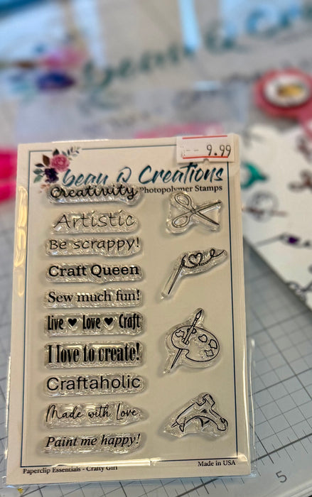 Paperclip Essentials - Crafty Girl- Photopolymer Stamp Set
