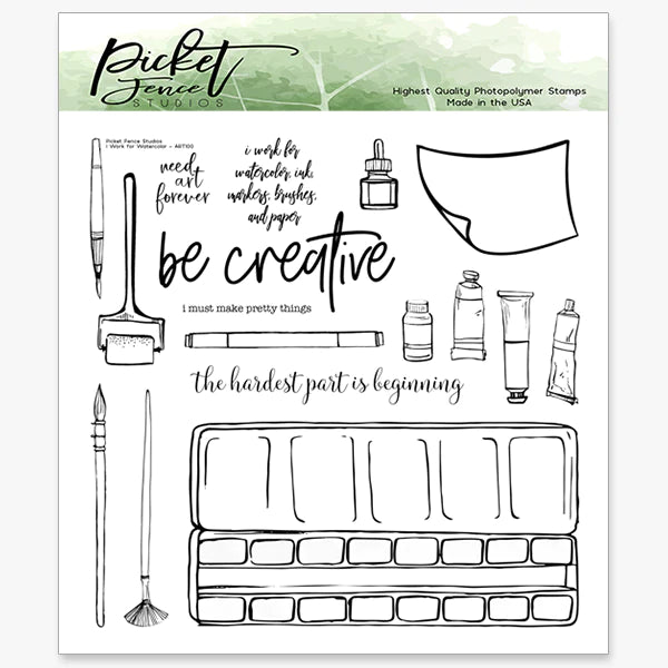 I work for watercolor stamp