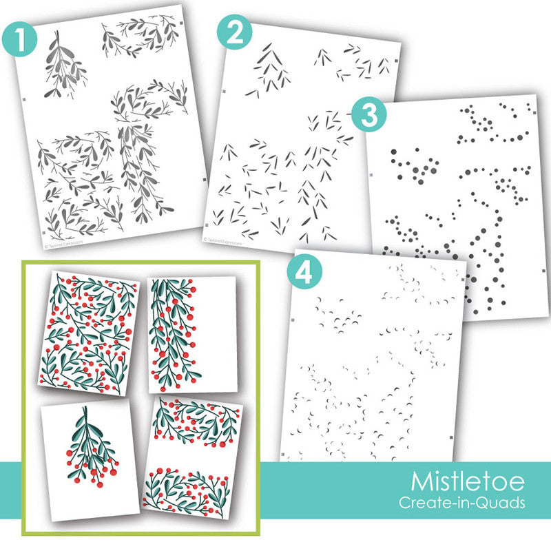 Create-in-Quads mistletoe Layering Stencil