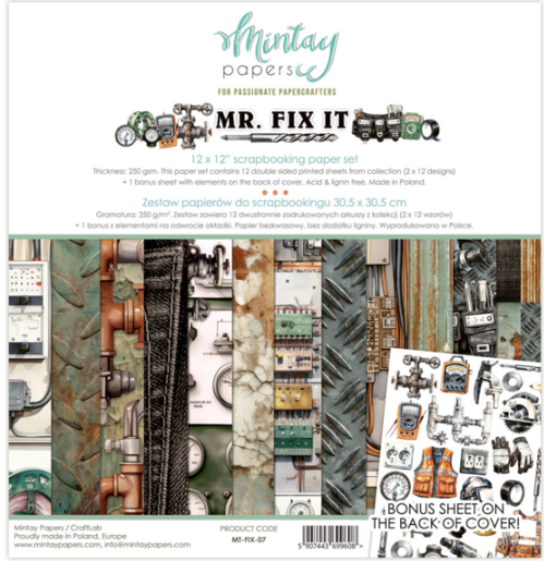 Mintay Paper 12x12 Collection Mr. Fix it -PRE-ORDER