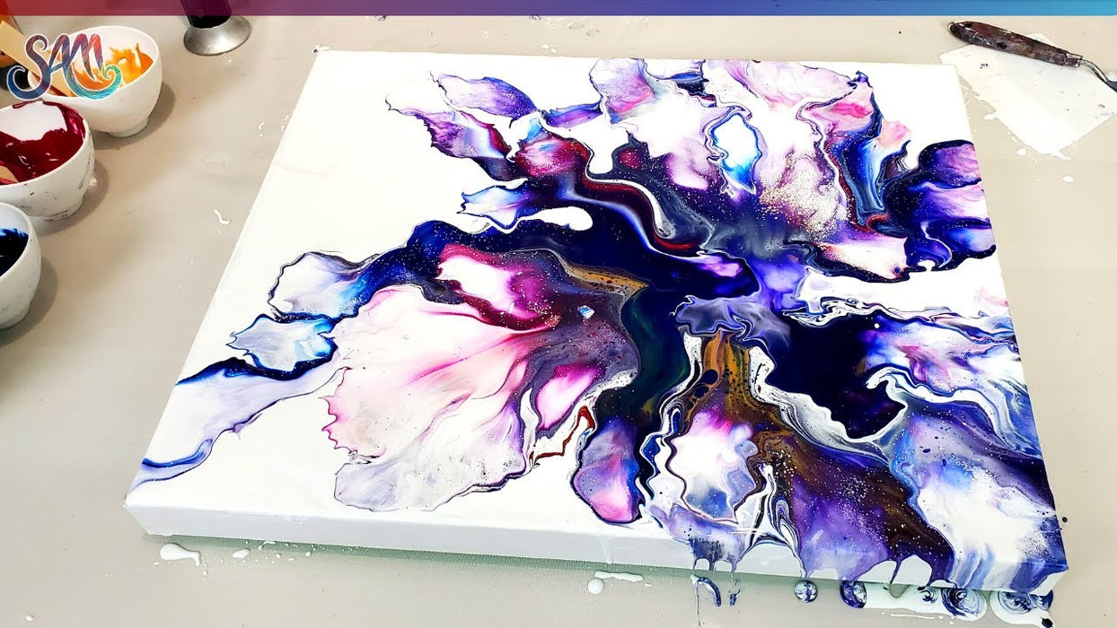 Acrylic paint pour art enrichment class