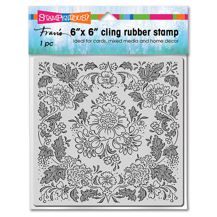 Cling Blooming Tapestry Rubber Stamp