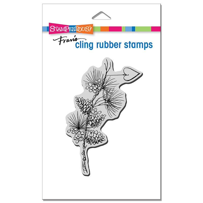 Heart Branch Rubber Stamp