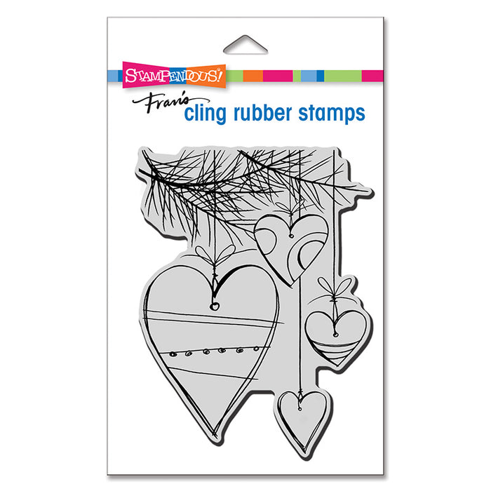 Heart Ornaments Rubber Stamp