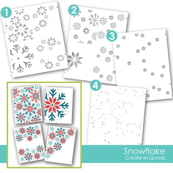 Snowflake Create-In-Quads Layering Stencil