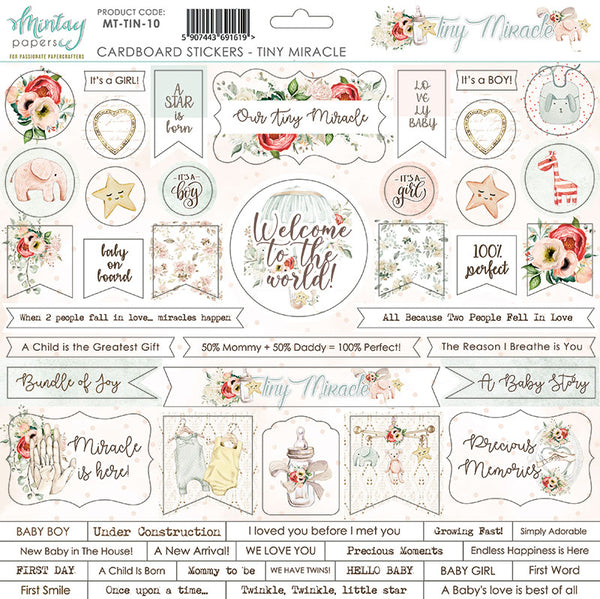Tiny Miracle Chipboard Stickers