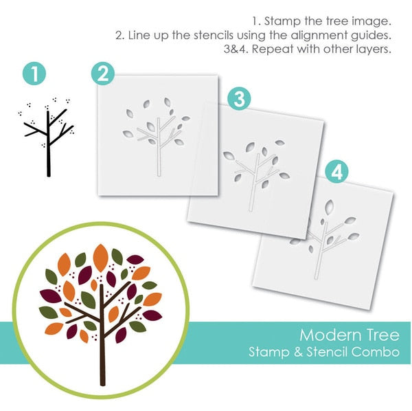 Modern Tree Stamp & Stencil