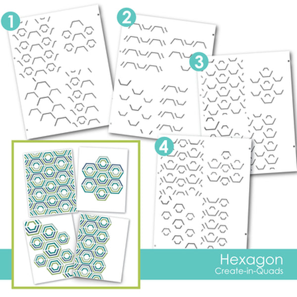 Create-in-Quads Hexagon Layering